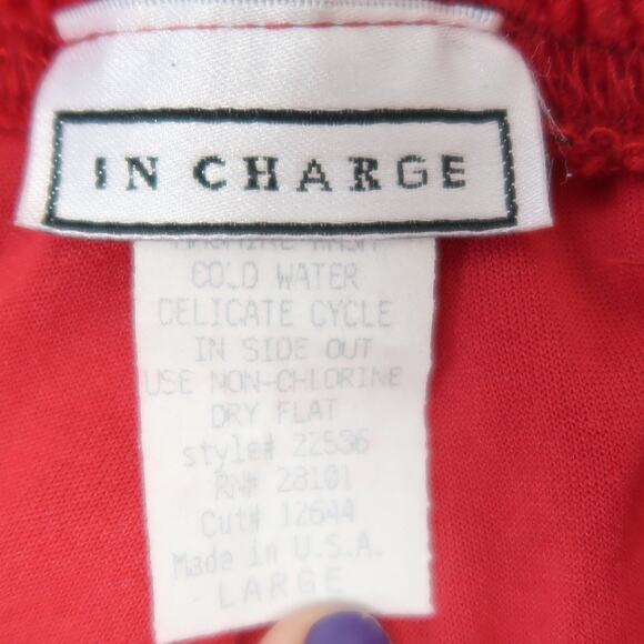 Vintage 90s In Charge Red Crushed Velvet Tap Shorts S - Picture 4 of 5